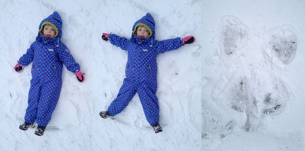 Although making snowangels is the snow activity all her won. 